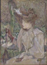 Henri de Toulouse-Lautrec:<br />
Frau mit Handschuhen (Honorine Platzer), 1890<br />
La femme aux gants (Honorine Platzer)<br />
Öl auf Karton, 54 x 40 cm