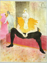 Henri de Toulouse-Lautrec: La clownesse assise (Mademoiselle Cha-U-Ka-O), aus der Serie “Elles”, 1896, Lithografie, 52,7 x 40,5 cm