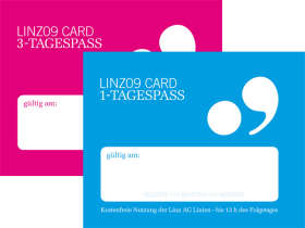 Linz09 Pass blau und pink