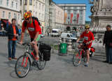 Start to a tour by bike from Linz to Vilnius, May 22, 2006