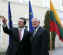 Jos Manuel Barroso (left) with Lithuanian president Valdas Admakus