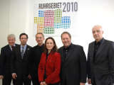Künstlerische Direktoren und Geschäftsführung der Ruhr 2010 GmbH. Scheytt, Sloane, Petzinka, Sevindim, Gorny, Pleitgen 