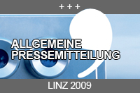 Bildmotiv: Fernglas mit Linz09-Logo. Link zur Allgemeinen Pressemitteilung von Linz 2009 Kulturhauptstadt Europas.